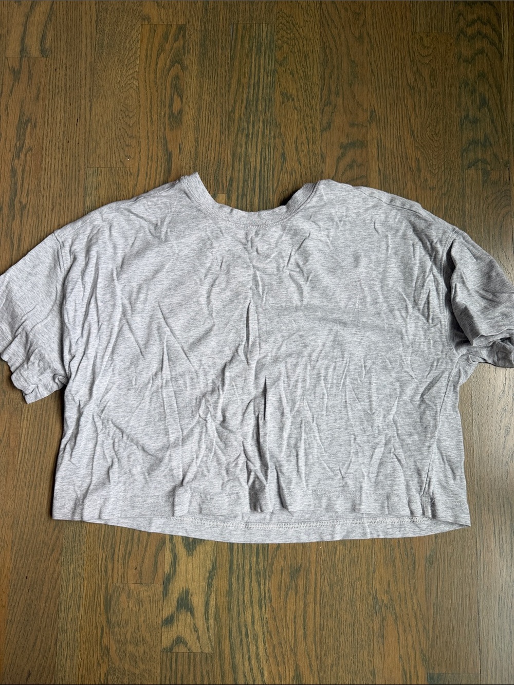 Women's Gray Cropped Crewneck Tee - Lightweight Everyday Top